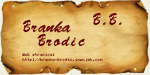 Branka Brodić vizit kartica